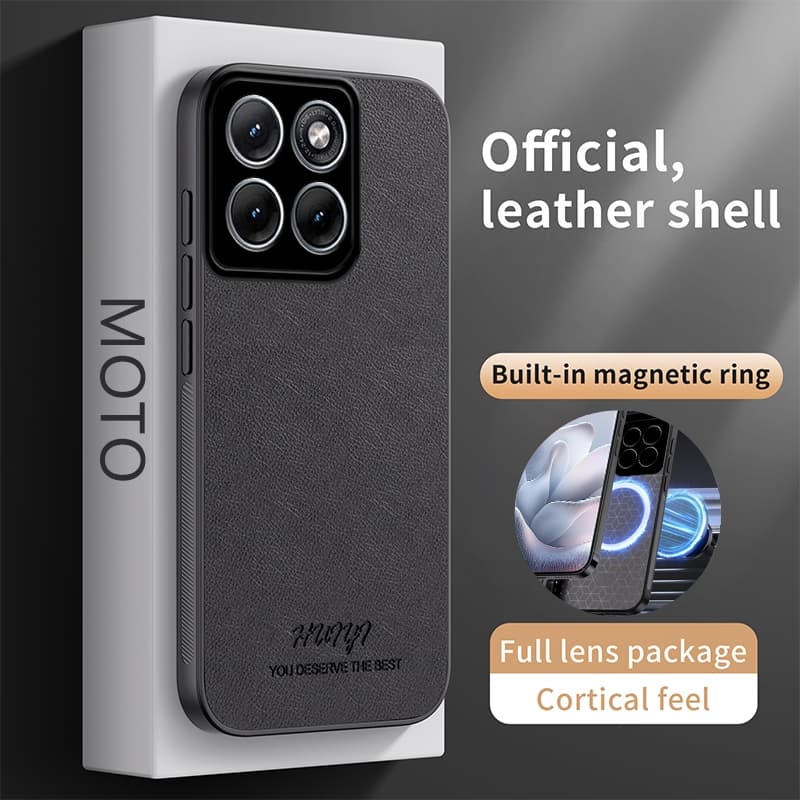 Capa De Couro Para Motorola Edge 70 Pro Fusion Max 5G Ímã Embutido Anti Impressão Digital À Prova De Choque Macia
