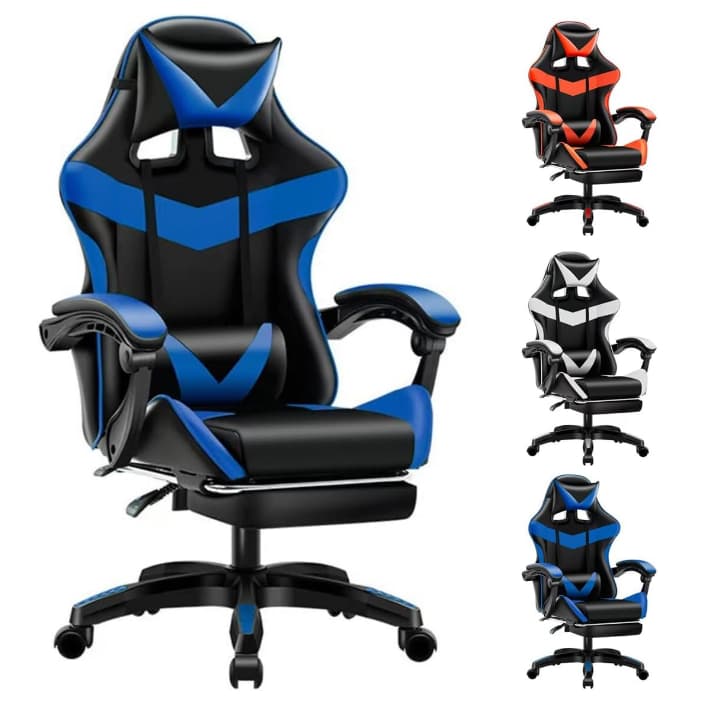 Cadeira Gamer Profissional Escritório Ergonômica Reclinável Confortável Com Rodinha E Apoio Para Pés