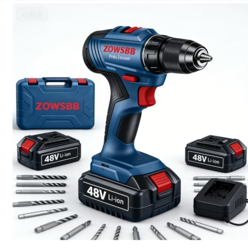 Furadeira Parafusadeira 48V Furadeira De Impacto Profissional Elétrica Alto Torque ZOWSBB