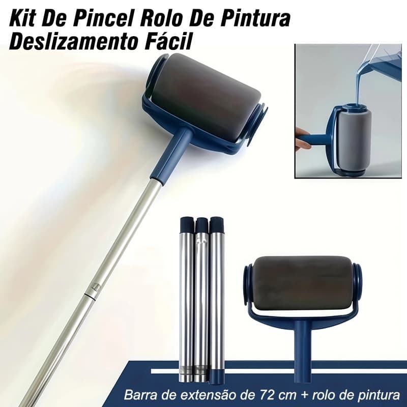 Kit De Pincel Rolo De Pintura Deslizamento Fácil De Para Pintura De Paredes + 72 CM Cabo