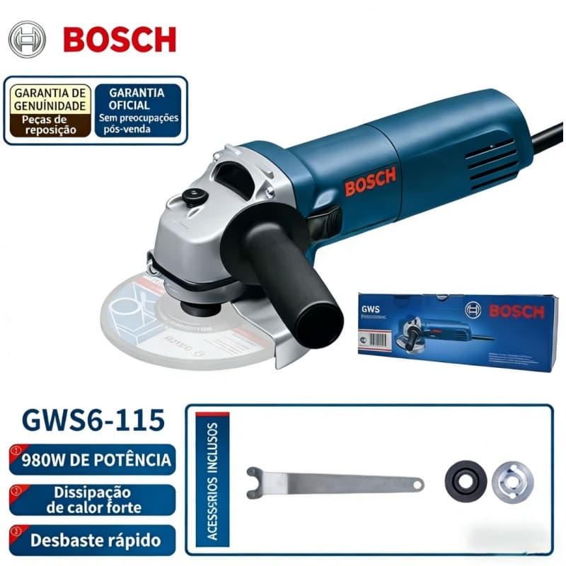 Bosch esmerilhadeira lixadeira 127v/220V GWS6-100 Esmerilhadeira 1000W Angular Profissional