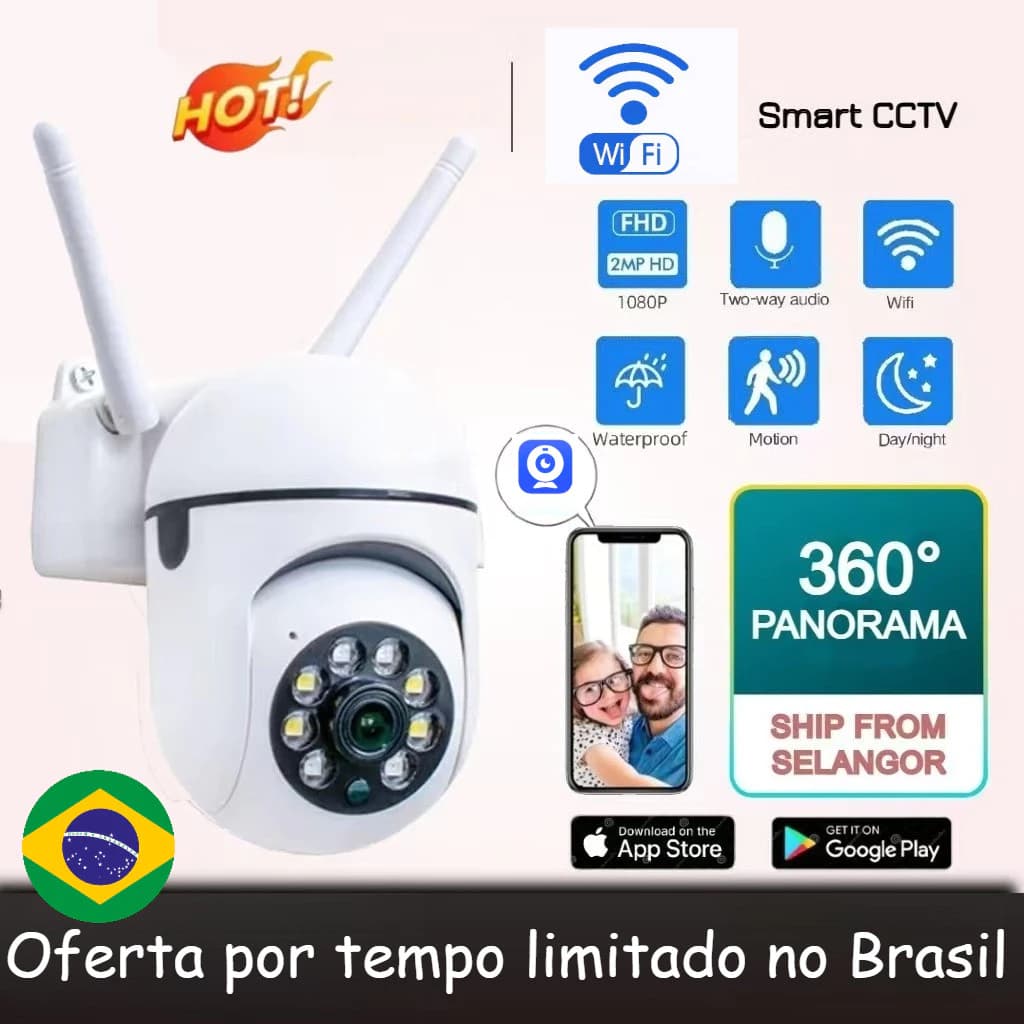 A7 Televisão De Circuito Fechado Segurança WiFi Câmera Dome HD 1080P Externa De Alta Velocidade Com Visão Noturna Infrav