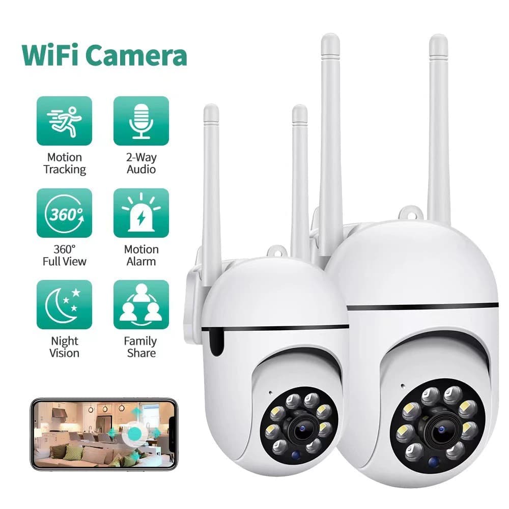 Kit2 A7 CCTV Segurança WiFi Speed Dome Outdoor HD 1080P IR Night Vision Mini Câmera Grande Angular De 350 Graus