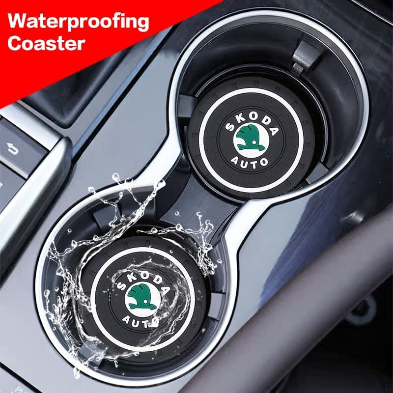 Para Skoda Fabia 1 2 Octavia a7 RS Superb Rapid Yeti Karoq VRS Tapete De Carro Porta-Copos Suporte De Copo De silicone u