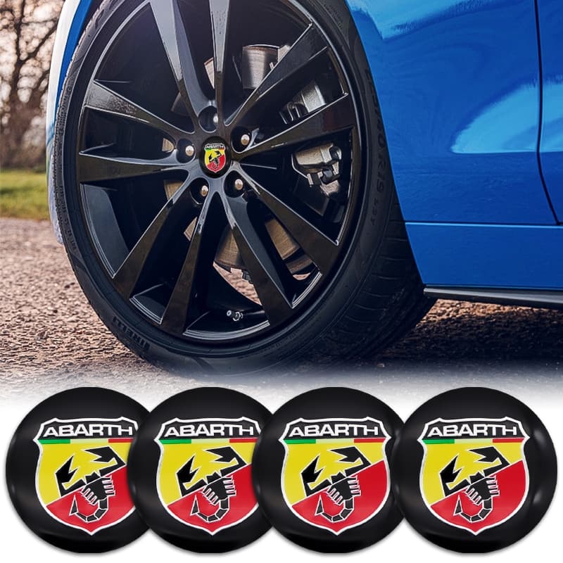 4 Pçs 56mm Centro Da Roda Do Carro Hub Tampa Emblema Decalque Adesivo Para Fiat Abarth 124 500 Grande Punto Aranha 500C