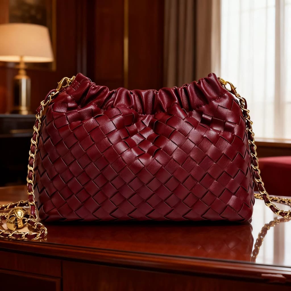 Bolsa feminino  de Corrente de Metal, Bolsa de ombro Feita à Mão, bolsa transversal feminino