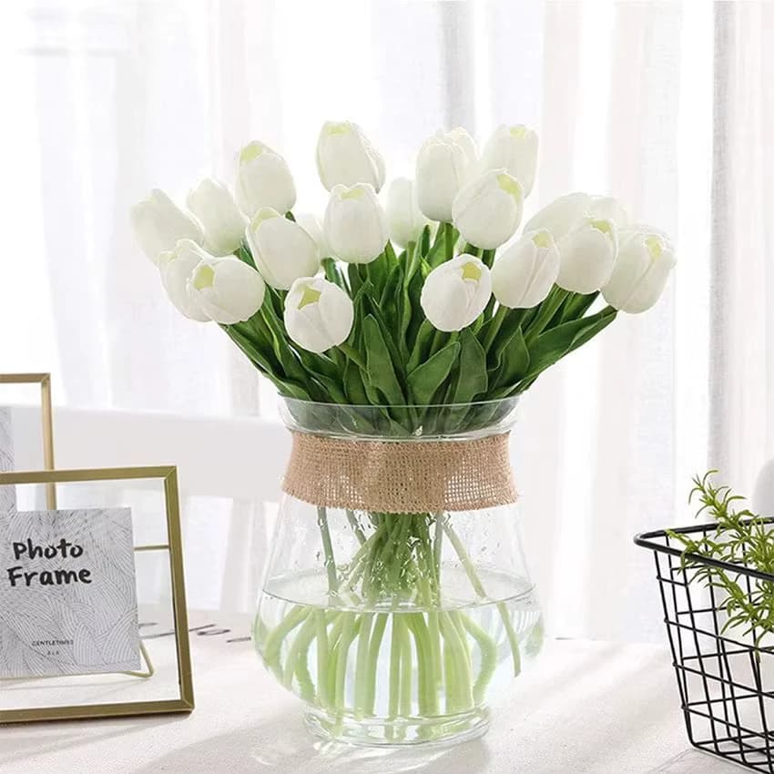 10PCS Tulipa Artificial Flor De Toque Real Bouquet Falsas Flores Para Decoração De Casamento Jardim Doméstico DIY
