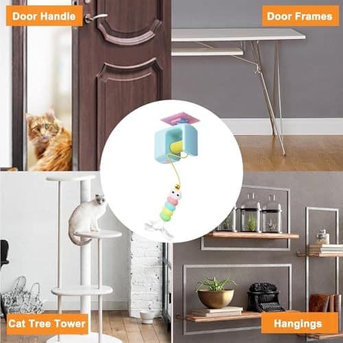 Brinquedos interativos para gatos adequados para gatos internos, brinquedos para gatos pendurados em portas automáticas,
