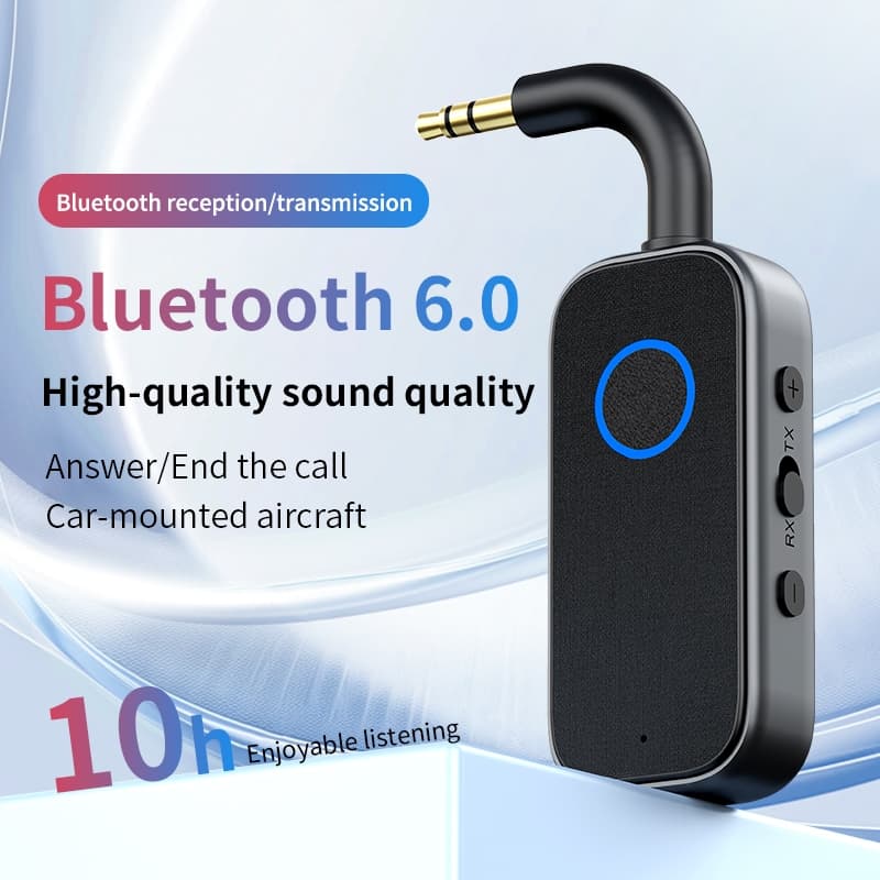 2-Em-1 Modo Duplo RX + TX Aptx Bluetooth 5.4 Receptor Transmissor Sem Fio 3.5mm Aux Adaptador De Áudio Com Microfone Par
