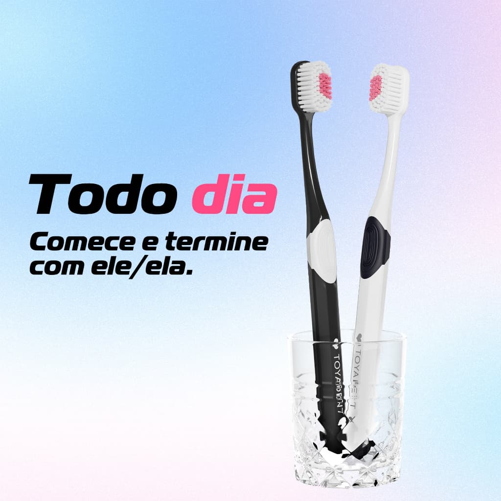 Pacote de pares de escova de dentes Super fina e macia TOYADENT PRIME Couple | 0.15mm Lã Ultrafina 3D Fit Care Gengivas