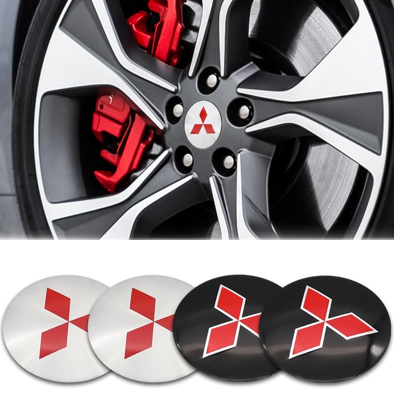 Mitsubishi 4 Peças 56mm Tampa Do Cubo Da Roda Carro Emblema Decalque Adesivo De Para Delica Triton I200 ASX Ex Colt Paje
