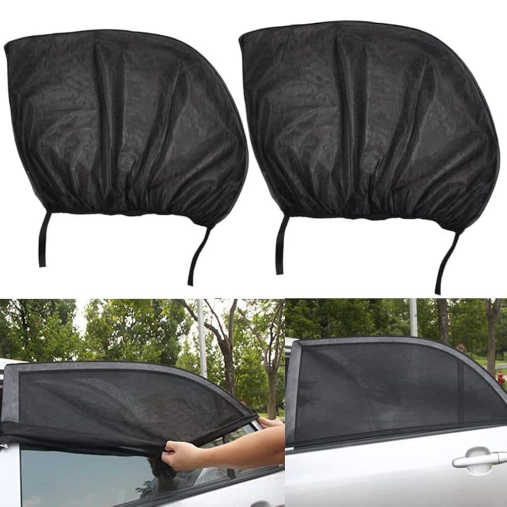 Kit 2 Capa Cortina Janela de Carro Proteção Solar Contra Mosquitos Protetora Crianças SUV Sedã