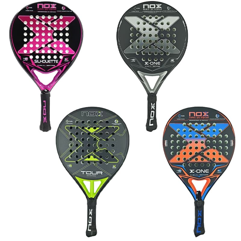 Raquete Padel NOX 3K | 100 % Fibra De Carbono , De Tênis Facial De EVA Macio Com Bolsa De Remo , Dupla Avançada Em Estét