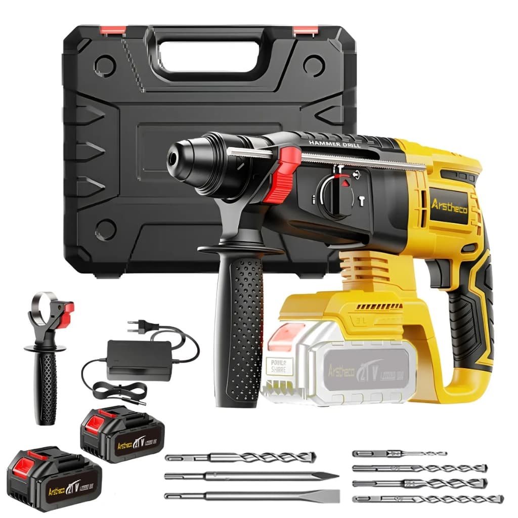 Martelete Rompedor de Impacto Perfurador Rotativo a Bateria 21V Furadeira Bivolt 13000MAH brushless