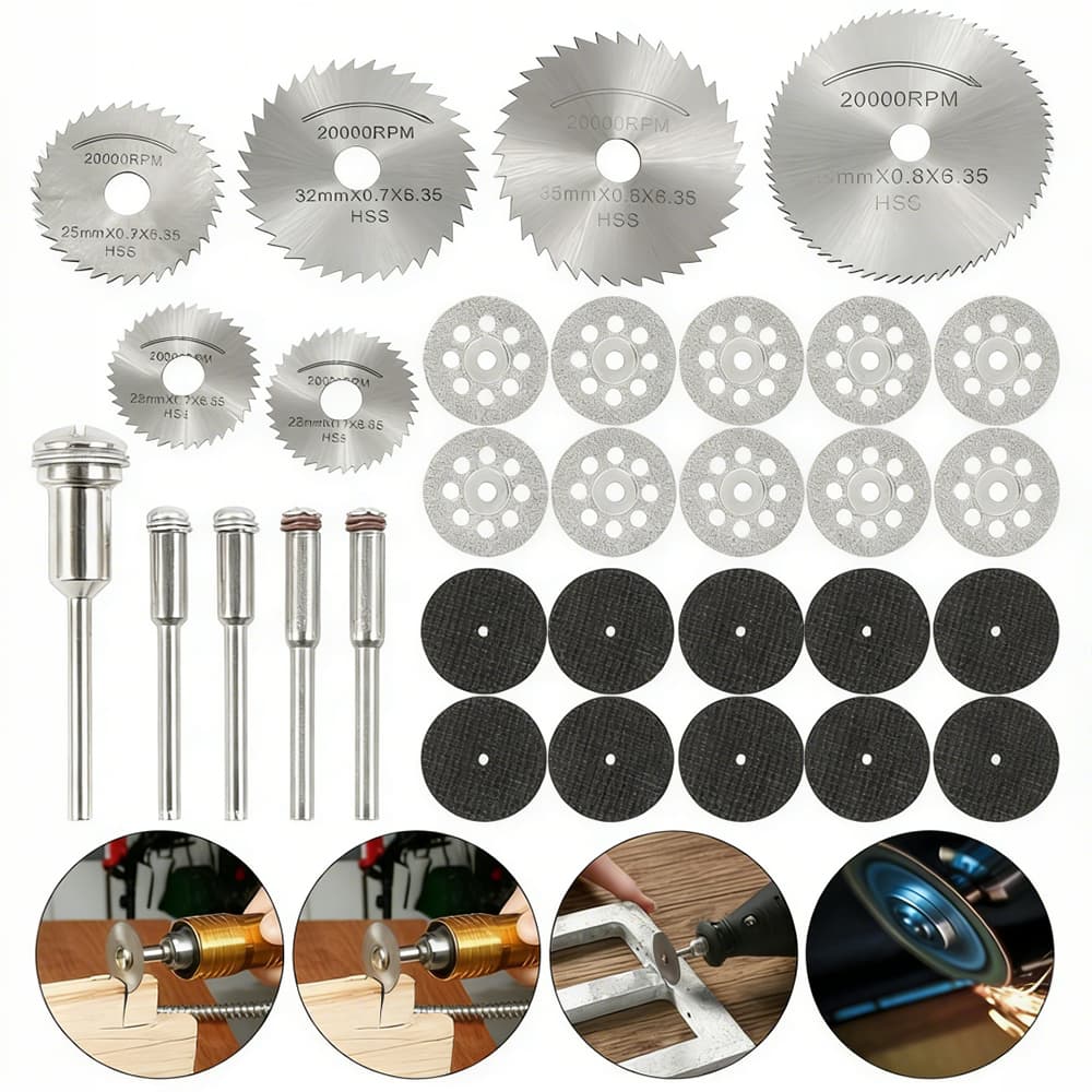 Kit 30 Jogo Peças Mini Disco Corte Serra Micro Retífica Furadeira Alta Resistência