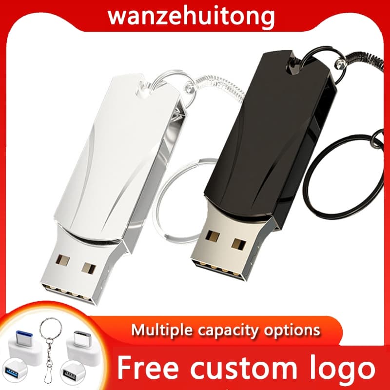 Unidade Flash USB de Metal durável 8GB-2TB USB3.0 de alta velocidade com adaptador TYPE-C