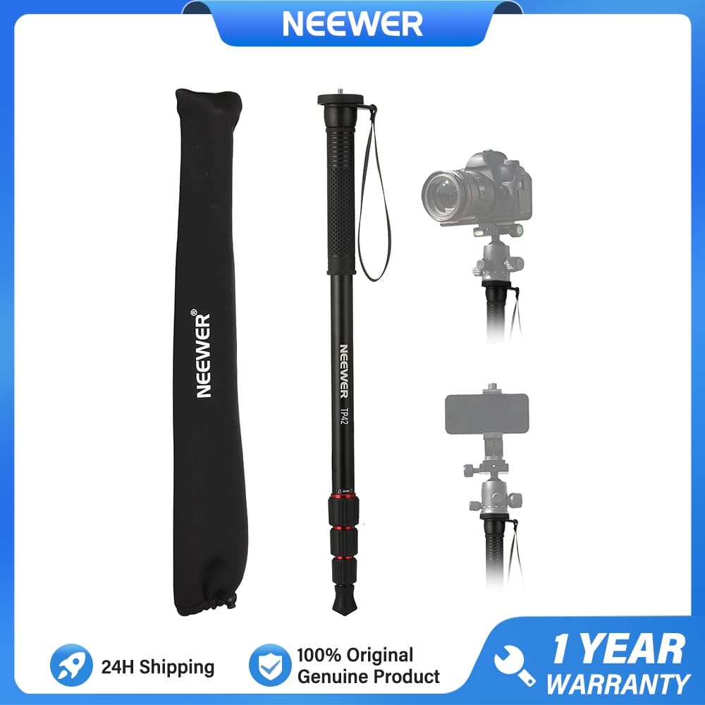 NEEWER Suporte Monopé Para Câmera De 169 Cm , Bastão De Selfie De Viagem De Alumínio Com Adaptador De Parafuso De 1/4 "