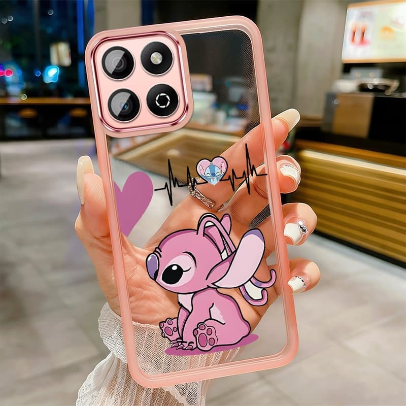 Moto G56 G86 G15 G75 5G Bonito Ponto Fosco Cristal Transparente Capa Shell Disney