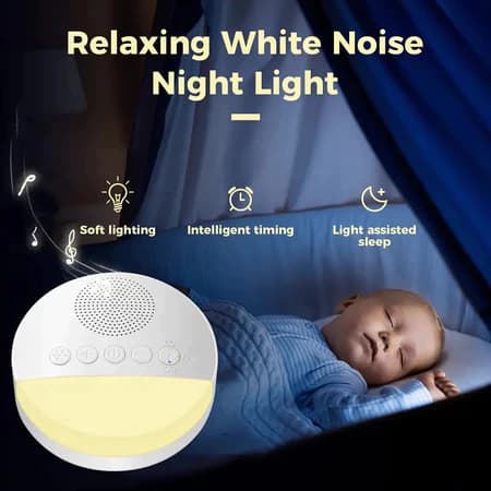 Máquina de ruído branco para crianças, temporizador de luz noturna, USB recarregável - Prateleira