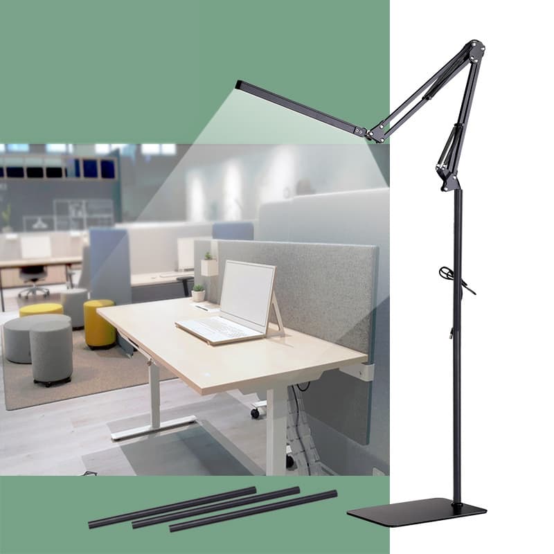 luminária de piso 1.9m bivolt articulada chão pedestal coluna lustre metal Luz LED