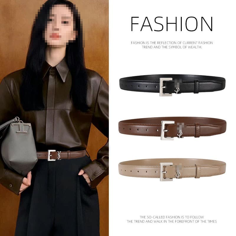 Novo Estilo Cinto Fino Moda Feminina Jeans Must-Have Saia All-Match