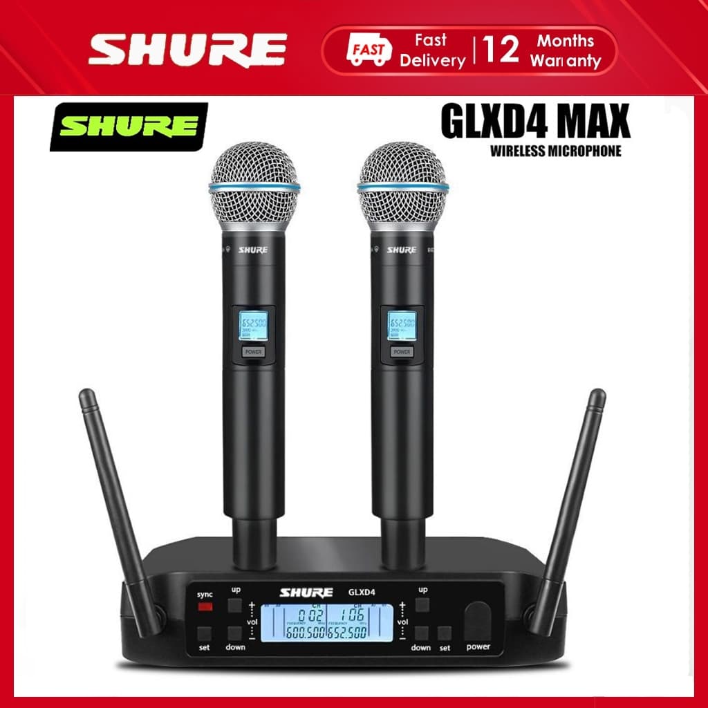 Shure GLXD4/BETA58A Microfone Sem Fio UHF Profissional Sistema BETE 58A Portátil