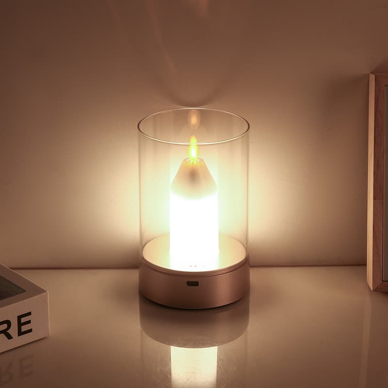 Lâmpada De Vela LED Sem Chama Recarregável Com Sensor Inteligente Luz Ambiente Romântica Para Decoração De Casa