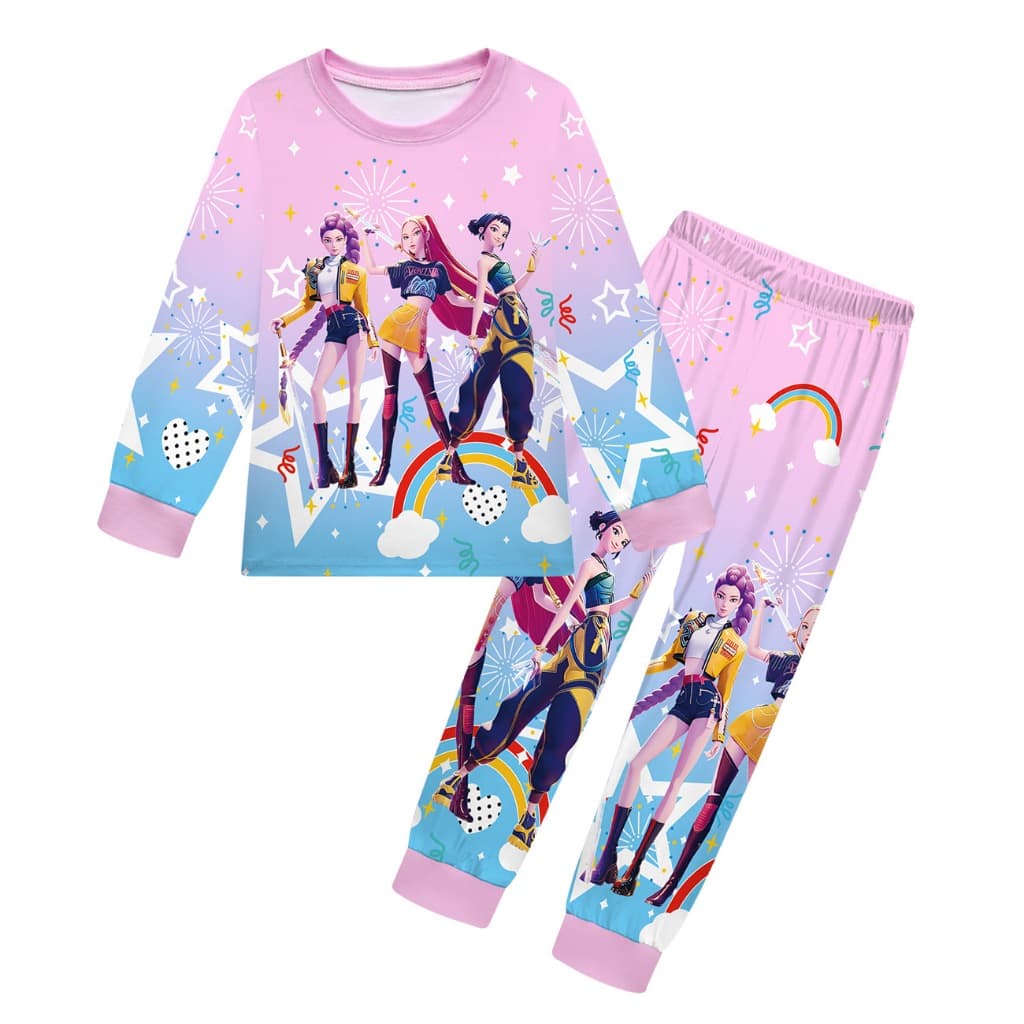 2-12 Anos Filme Cosplay Meninas Pijamas Primavera Outono Conjuntos De Roupas Presente Aniversário Crianças