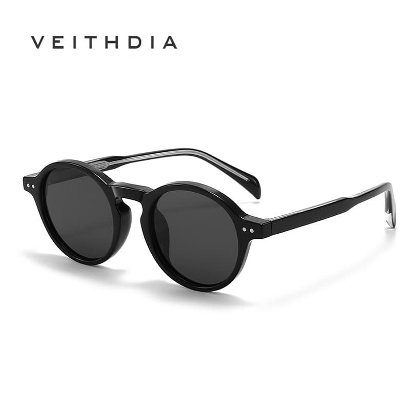 VEITHDIA Novos Óculos De Sol Polarizados Redondos Masculinos Com Proteção UV400 Para Mulheres Festa Estilo Rua CL8608