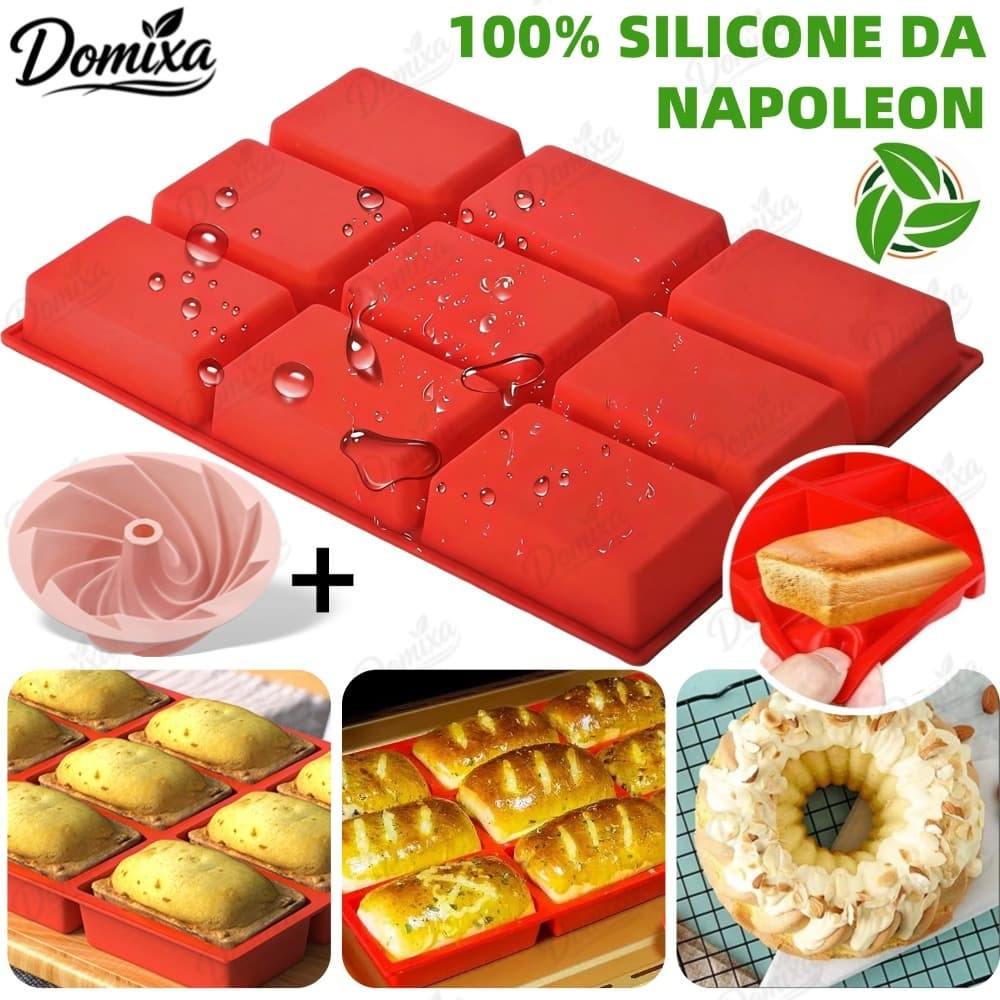 Torrado molde Retangular de para Bolos Biscoitos e Chocolate com 9 Furos ；Livre de BPA; Amigável ao ambiente DO
