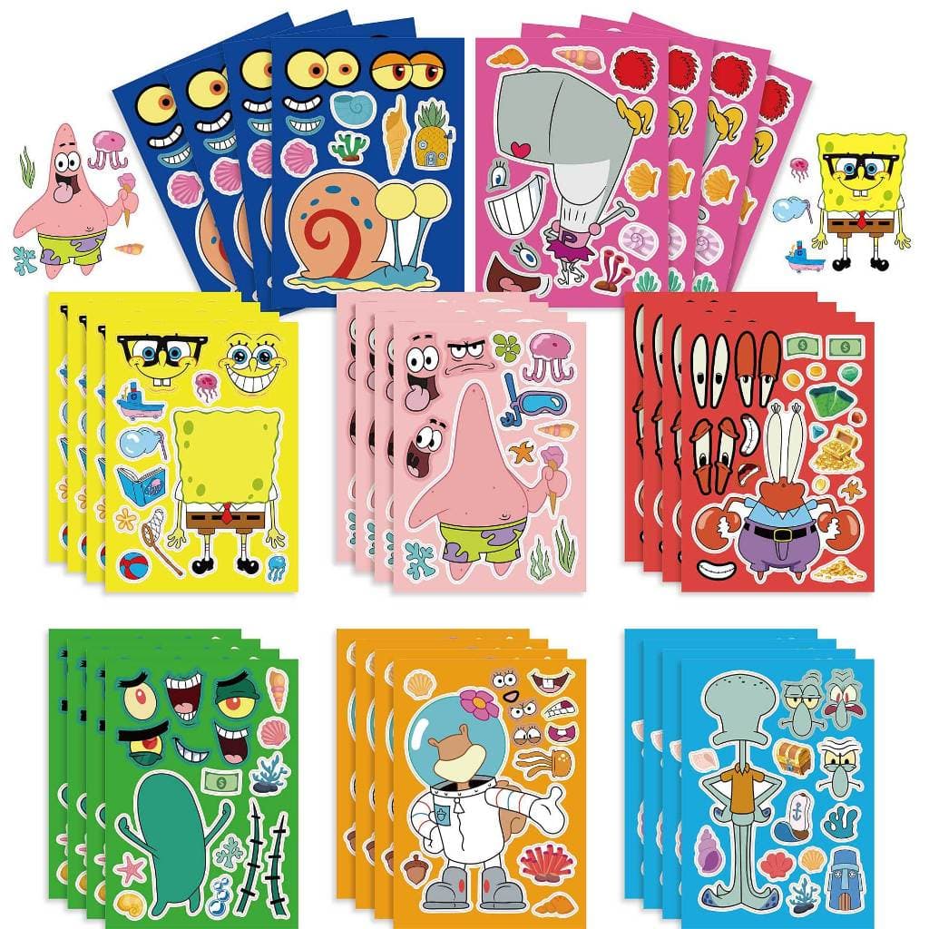 8/32 Pçs Dos Desenhos Animados Bob Esponja Calça Quadrada Patrick Estrela Adesivos Caso Do Telefone Móvel Geladeira Note
