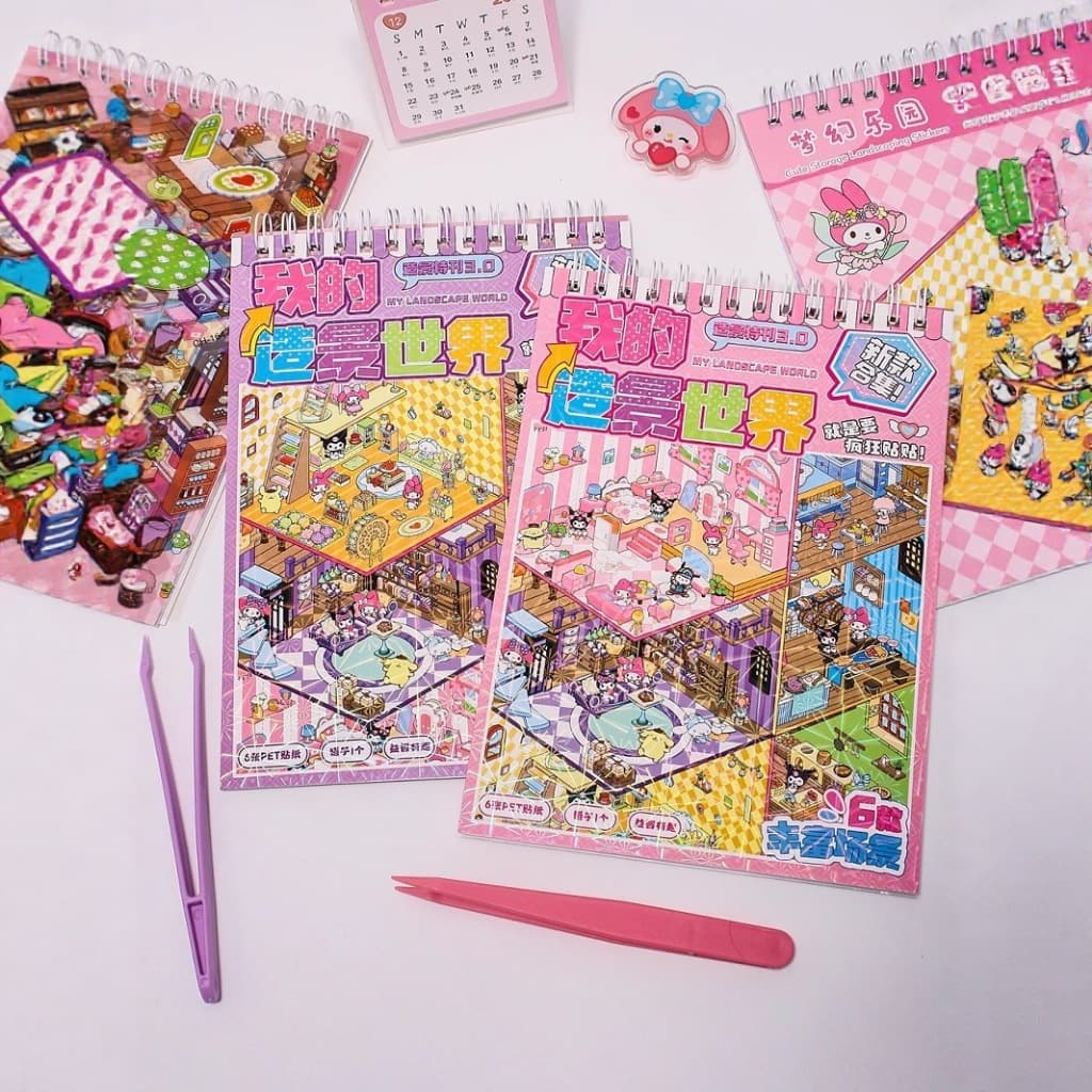 Instalação De notebook Com Adesivo 3d + Pinça-6 Cenas E 6 Adesivos Para Decoração De Livros Interativos