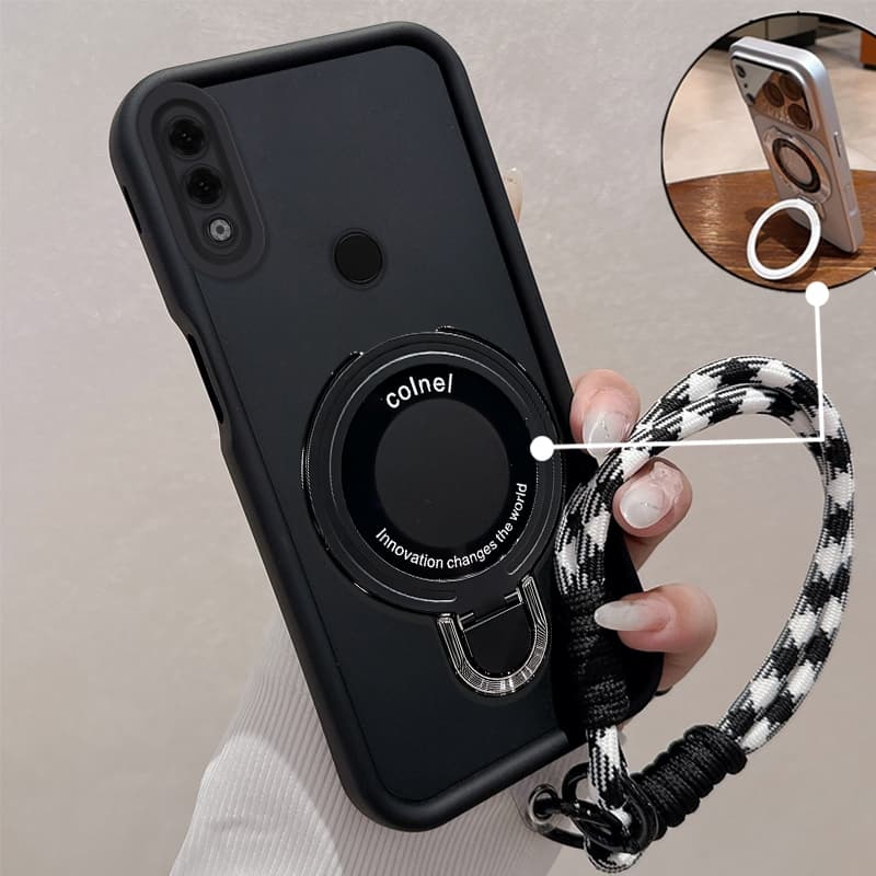Capa Para Redmi note 7 Silicone Minimalista À Prova De Queda De Telefone Com Suporte De Metal 3D E Novo Design Cordão Pr