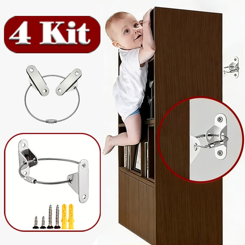 1/2/4/8 Kit Fixador Anti-Tombamento Para Móveis De Gabinete/Âncoras De Parede Inclinação/Correias De Ponta