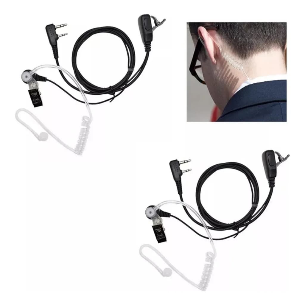 2x Fones De Silicone Ptt De Lapela Para Baofeng Uv5r Uv6r