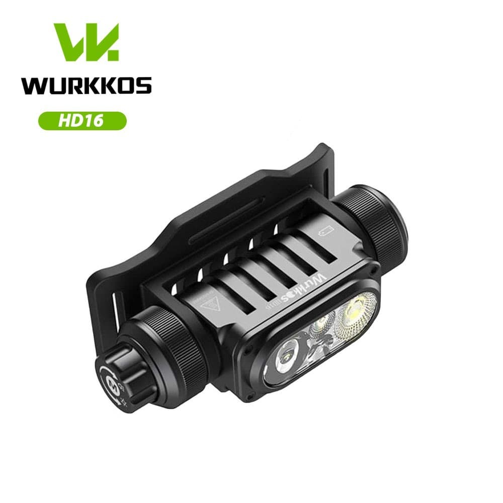 Wurkkos HD16 Lanterna de cabeça/lanterna 2500LM com foco e sensor de controle de luz vermelha (moonlight), recarregável.