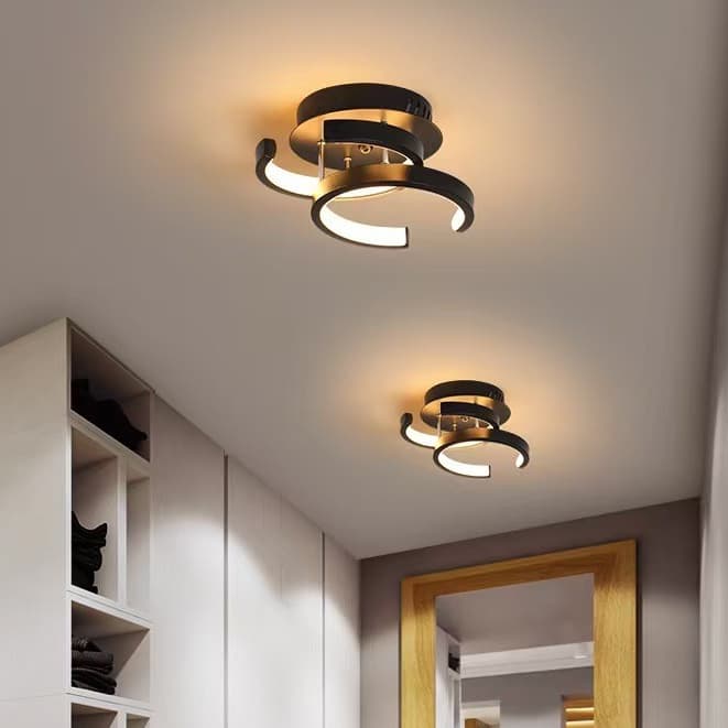 Luminária de teto moderna, com luz em três cores e design minimalista. Ideal para quartos e varandas. 110 V–220 V