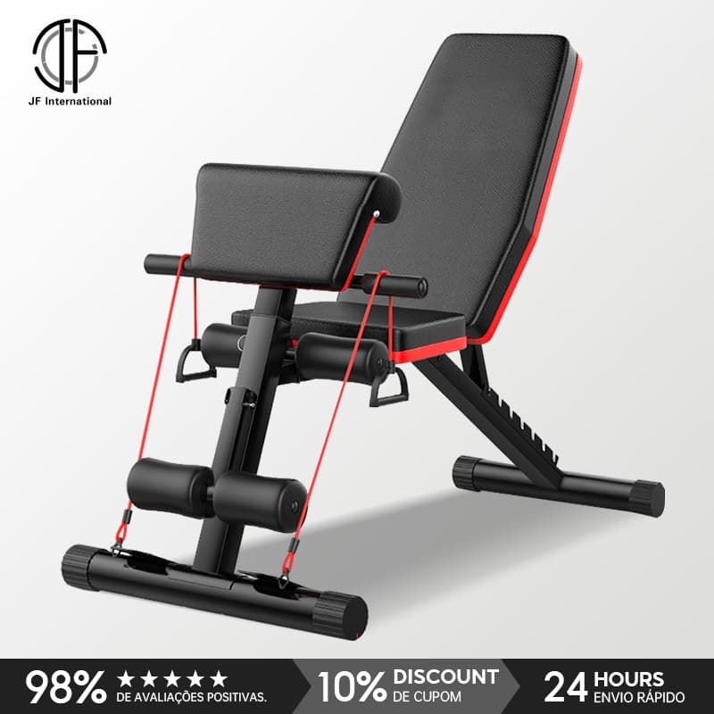 JF Banco Supino Ajustável Musculação 6 Em 1 Inclinado Declinado Reto Academia Carga 400kg Treino Força