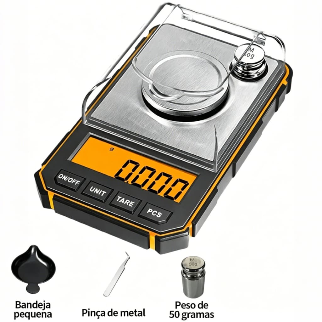 Mini Balança Digital De Bolso Alta Precisão Portátil  Digital  Bandeja