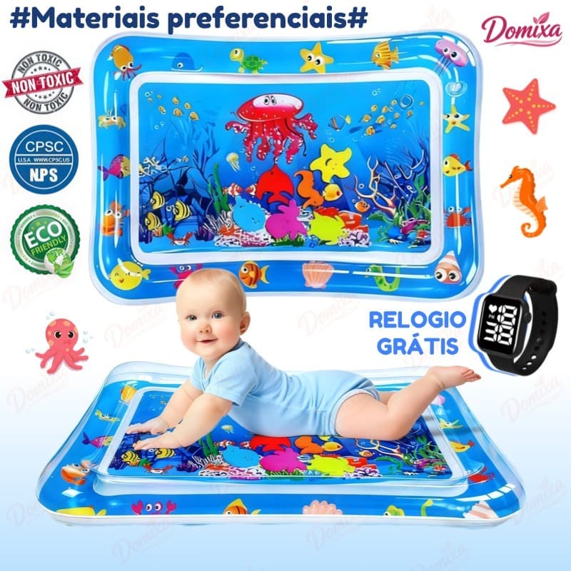Tapete Inflável Bebê Água Atividade Criança Brinca Brinquedo Atividades Sensorial Almofada  Menino e Menina dx.