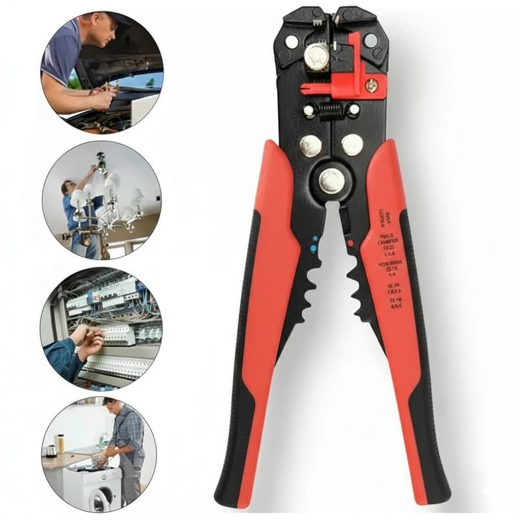Alicate Multifuncional Automático 5 Em 1 : Descascador De Fios , Crimpador , Ferramenta Para Eletricista ,