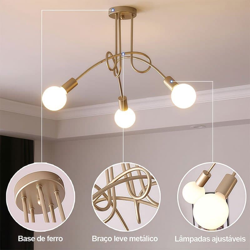 Luminária suspensa: estilo moderno, minimalista, criativo e sofisticado, ideal para sala de estar e quarto, 110 V–220 V
