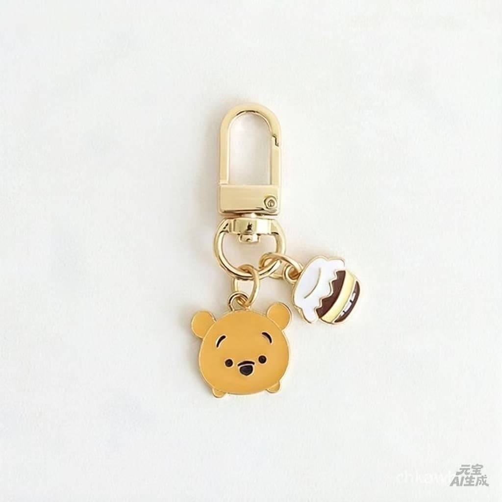 Bonito Disney Winnie The Pooh Pingente U Disco Anti-Perdido Carro Chaveiro Anel Casal Acessórios Presente BR