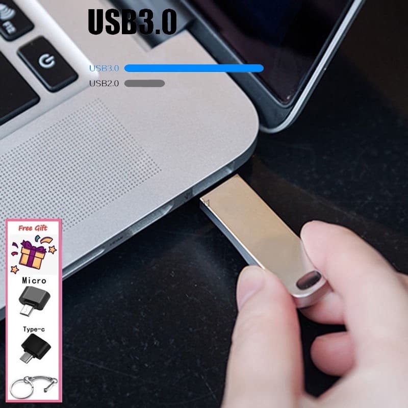 Unidade Flash USB 3.0 De Metal De Alta Velocidade De 2 Tb