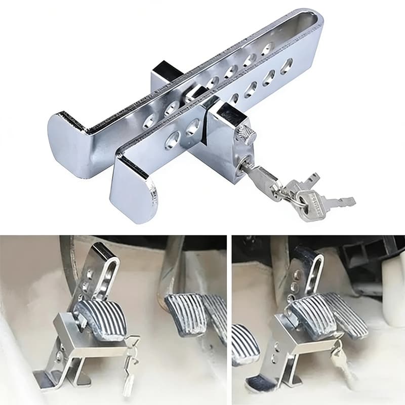 Acelerador Antirroubo Universal Inoxidável Cadeado Bloqueio para Pedal de Freio Veicular