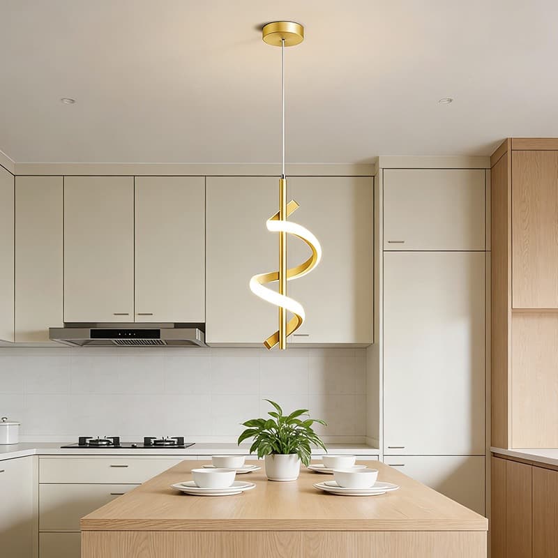Luminária Pendente LED Espiral,Estilo Moderno Minimalista,Adequada Para Salas E Quartos 110V – 220V