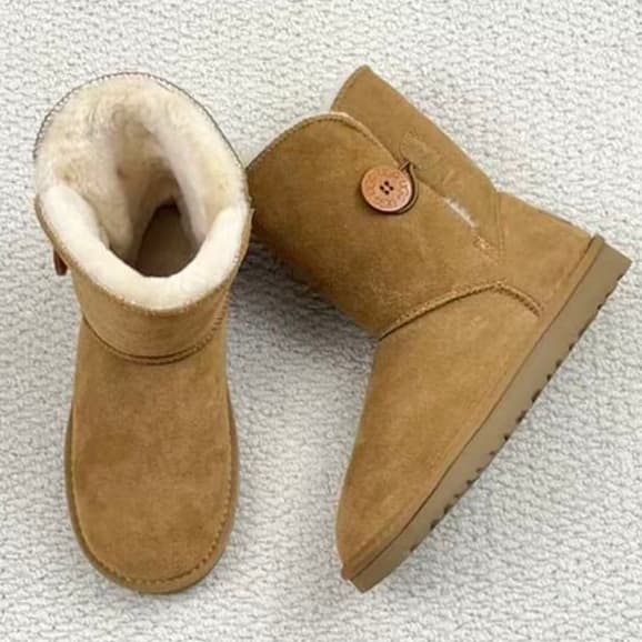 Botas Femininas De Inverno Clássicas , Casuais E Confortáveis , De Fundo Plano , De Neve De Cabeça Redonda
