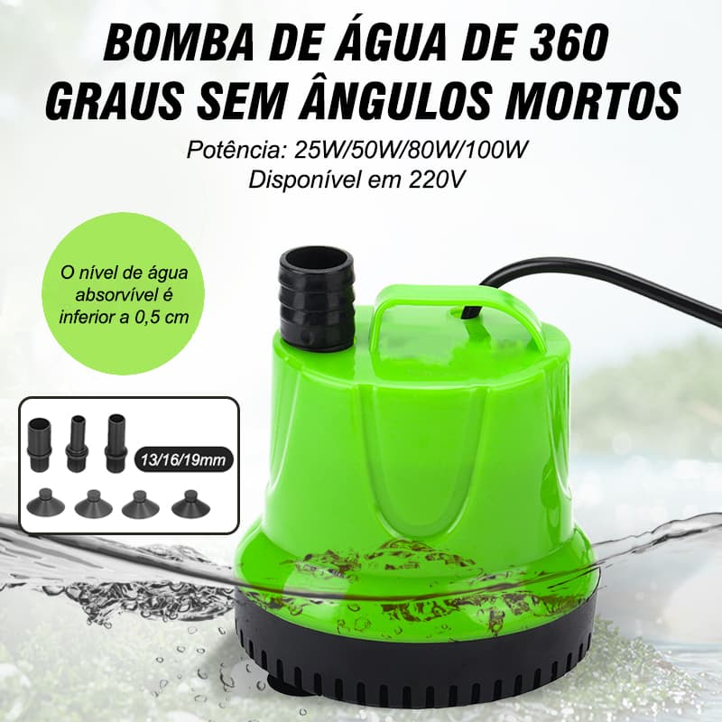 Bomba Submersível Para Peixes De Aquário Absorção de água no fundo e redução de ruído 25W/50W/80W/100W
