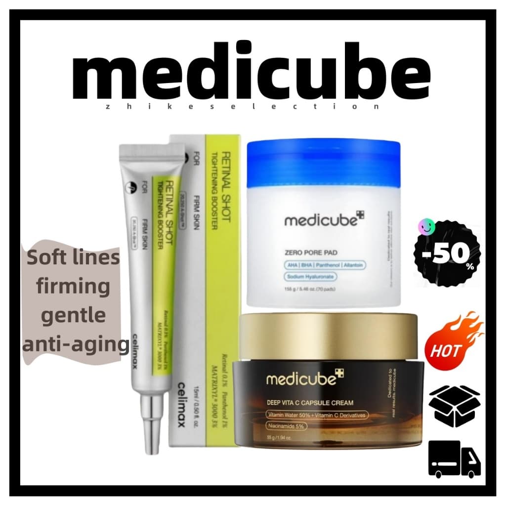 5.5 Creme De Colágeno Com Vitamina C Para + Folhas De Algodão Zero Pore PAD + Essência De A | Antienvelhecimento Hidrata