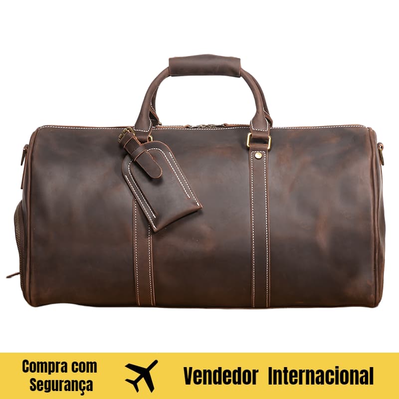 JC Bolsa de viagem de primeira camada de couro Bolsa de viagem de negócios feita à mão em couro genuíno Bolsa mensageiro
